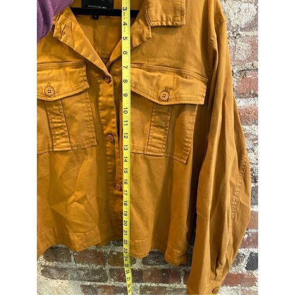 SANCTUARY by Anthropologie Orange Button-Down Soft Mid-Weight Long Sleeve Shirt - Picture 3 of 8